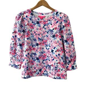 Lilly Pulitzer Corden Sweatshirt top M pink blue white Party Like A Lobstar NWT